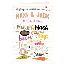 Card Factory Personalised Anniversary Card - Go Together Like