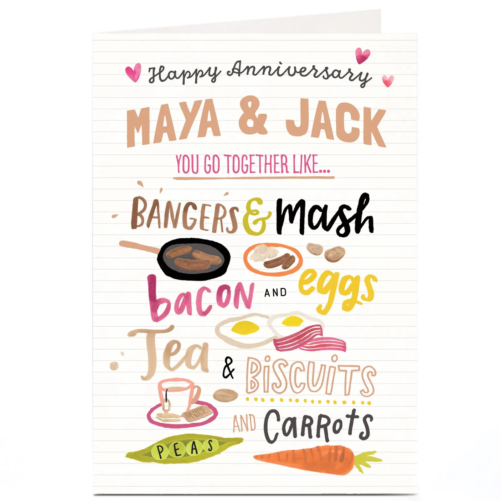 Card Factory Personalised Anniversary Card - Go Together Like