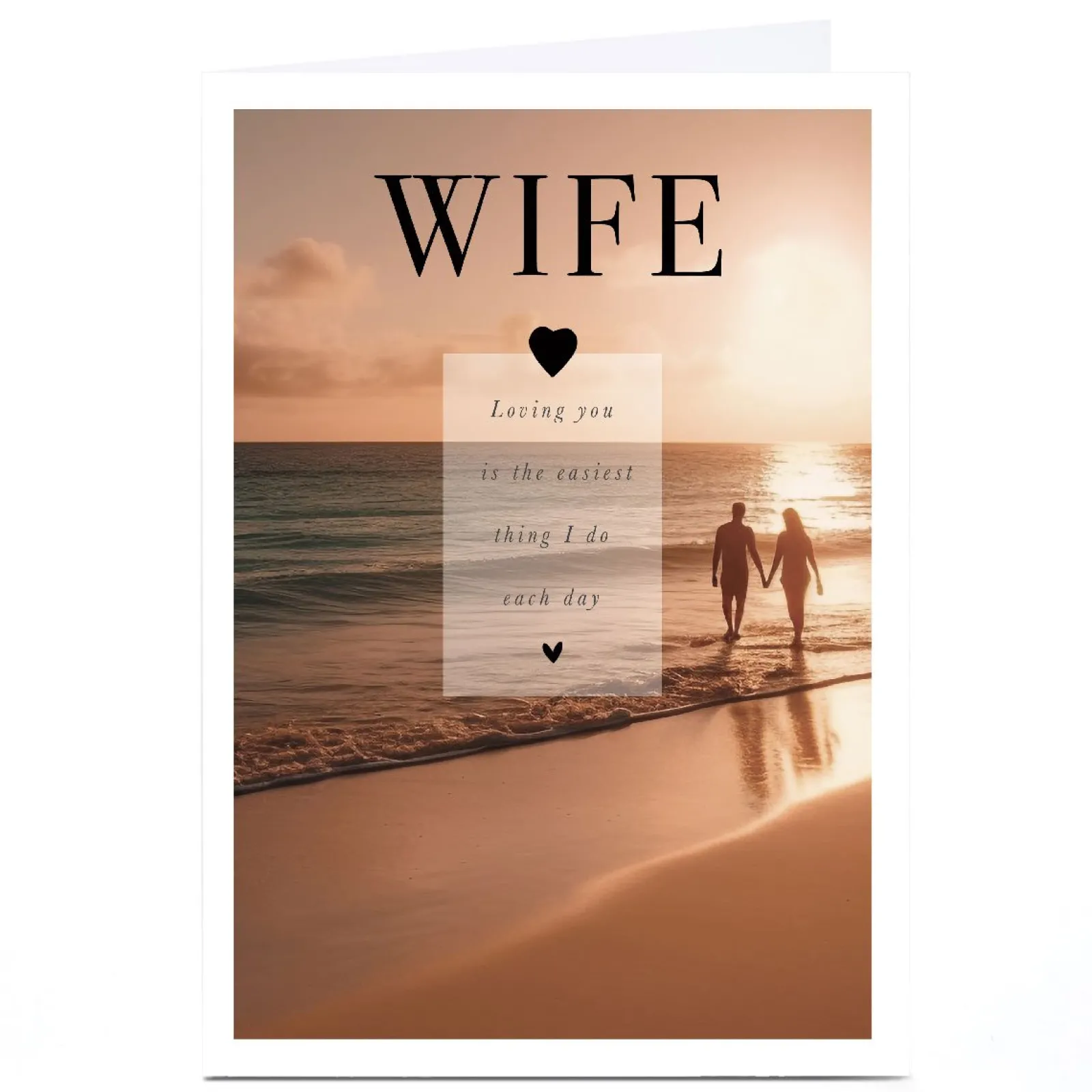 Clearance Personalised Anniversary Card - Beach Sunset, Wife Anniversary