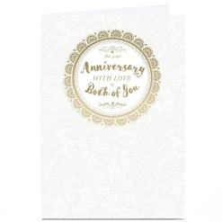 Online Personalised Anniversary Card - Gold With Love To You Both Anniversary