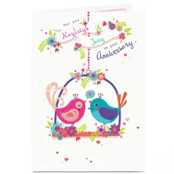 Personalised Anniversary Card - Love Birds Anniversary