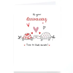 Personalised Anniversary Card - Tortoise Couple Time To Shell-ebrate Anniversary