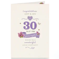 Card Factory Personalised Anniversary Card - 30 Years Together