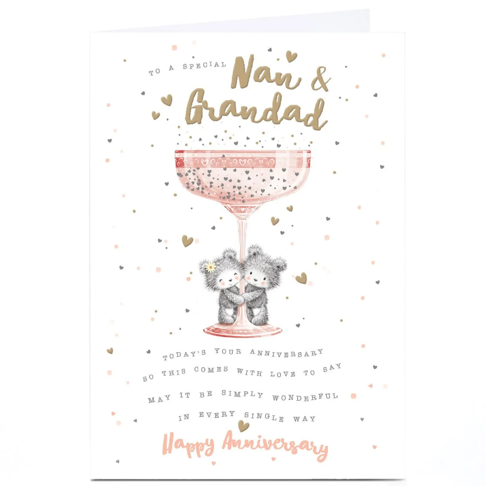 Discount Personalised Anniversary Card - Simply Wonderful in Every Way, Nan & Grandad Anniversary