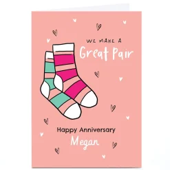 Online Personalised Anniversary Card - A Great Pair Anniversary