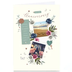 Card Factory Personalised Anniversary Card - Photographic Polaroids