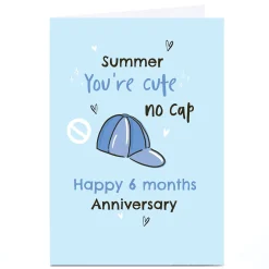 Card Factory Personalised Anniversary Card - You're Cute No Cap
