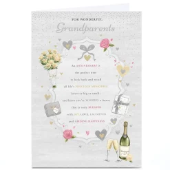 Outlet Personalised Anniversary Card - Joy, Love and Laughter Anniversary