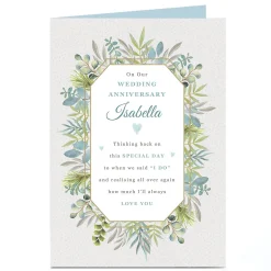 Outlet Personalised Anniversary Card - Botanic Verse Anniversary