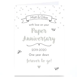 New Personalised Anniversary Card - Paper Anniversary Anniversary