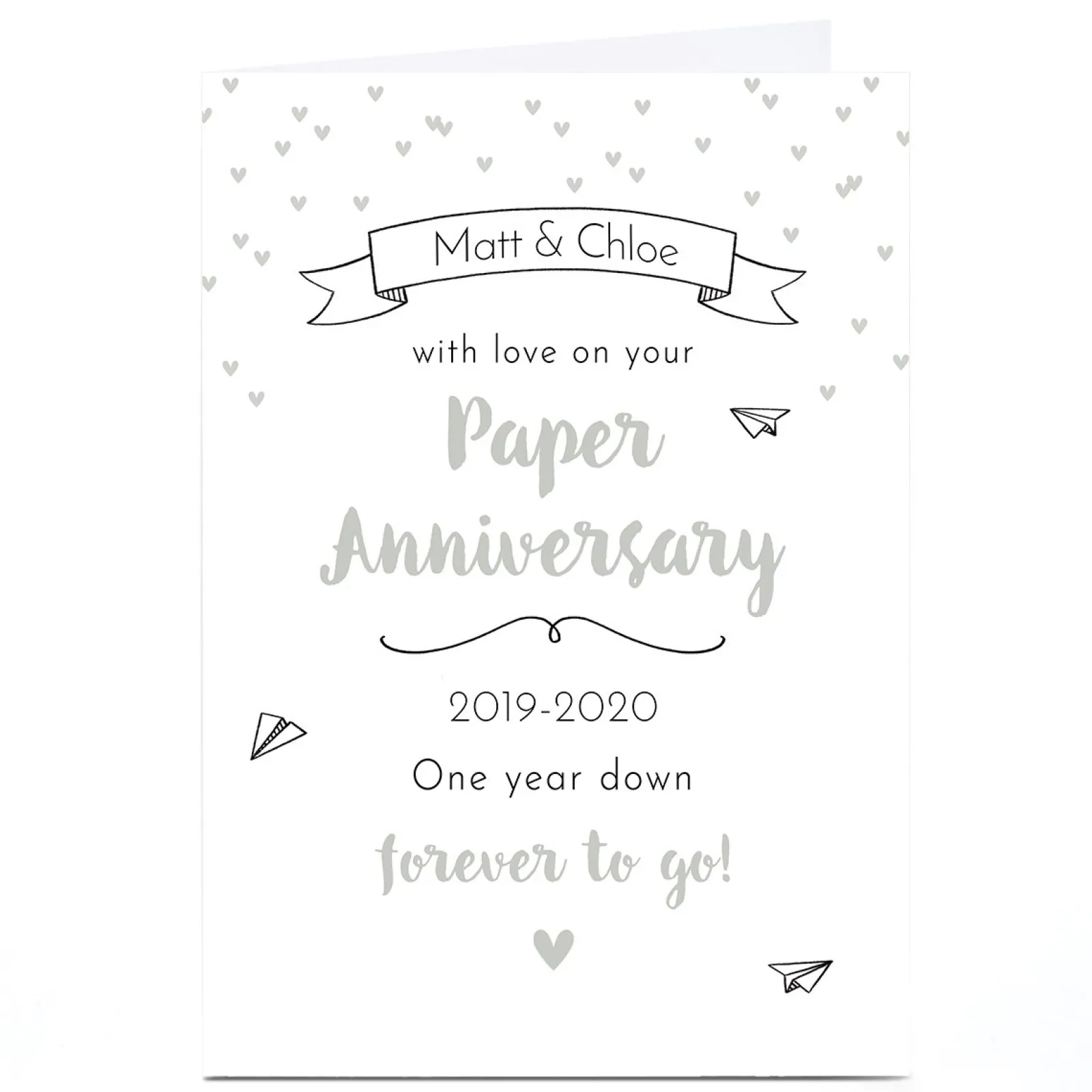 New Personalised Anniversary Card - Paper Anniversary Anniversary