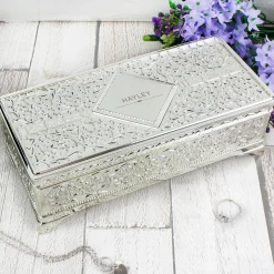 Card Factory Personalised Antique Style Silver Plated Jewellery Box