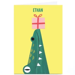 Personalised Art Kids Birthday Card - Crocodile Kids For Nephew|For Grandson
