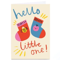 Card Factory Personalised Ashley Le Quere New Baby Card - Socks