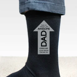 Card Factory Personalised Awesome Dad Men's Socks