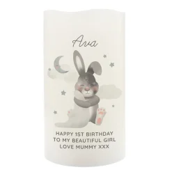 Clearance Personalised Baby Bunny LED Candle Kids 1St Birthday|Jewellery & Keepsakes