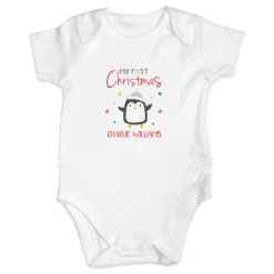 Card Factory Personalised Baby Onesie - My First Christmas Penguin