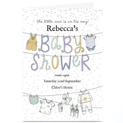 Card Factory Personalised Baby Shower Invitation - Little Man