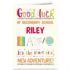 Clearance Personalised Back To School Card - New Adventure Good Luck