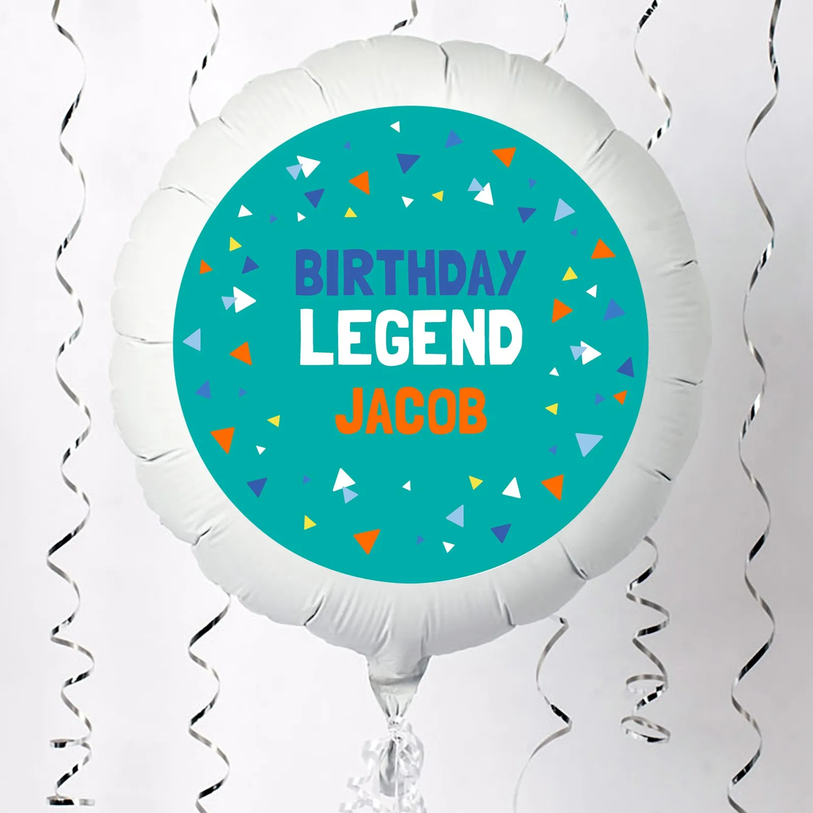 Kids Card Factory Personalised Balloon - Green Triangle Confetti, Any Message