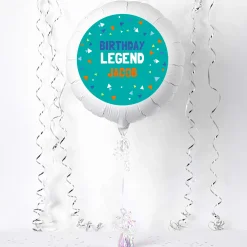 Kids Card Factory Personalised Balloon - Green Triangle Confetti, Any Message