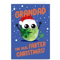 Card Factory Personalised Bangheads Christmas Card - The Real Farter Christmas