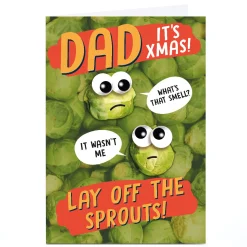 Discount Personalised Bangheads Christmas Card - Lay Off The Sprouts Funny|Christmas