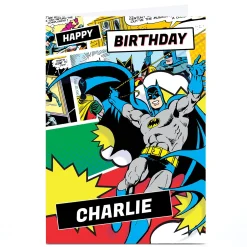 Hot Personalised Batman Birthday Card - Comic Strip Kids Tv & Film|For Kids