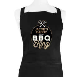 Card Factory Personalised BBQ King Black Apron