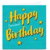 Card Factory Personalised Belated Birthday Card - Blue & Yellow