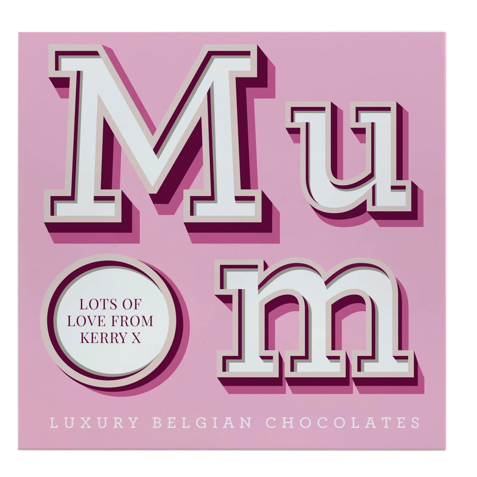 Sale Personalised Belgian Chocolates - Mum Pink & White Chocolate & Sweets|Christmas Gifts
