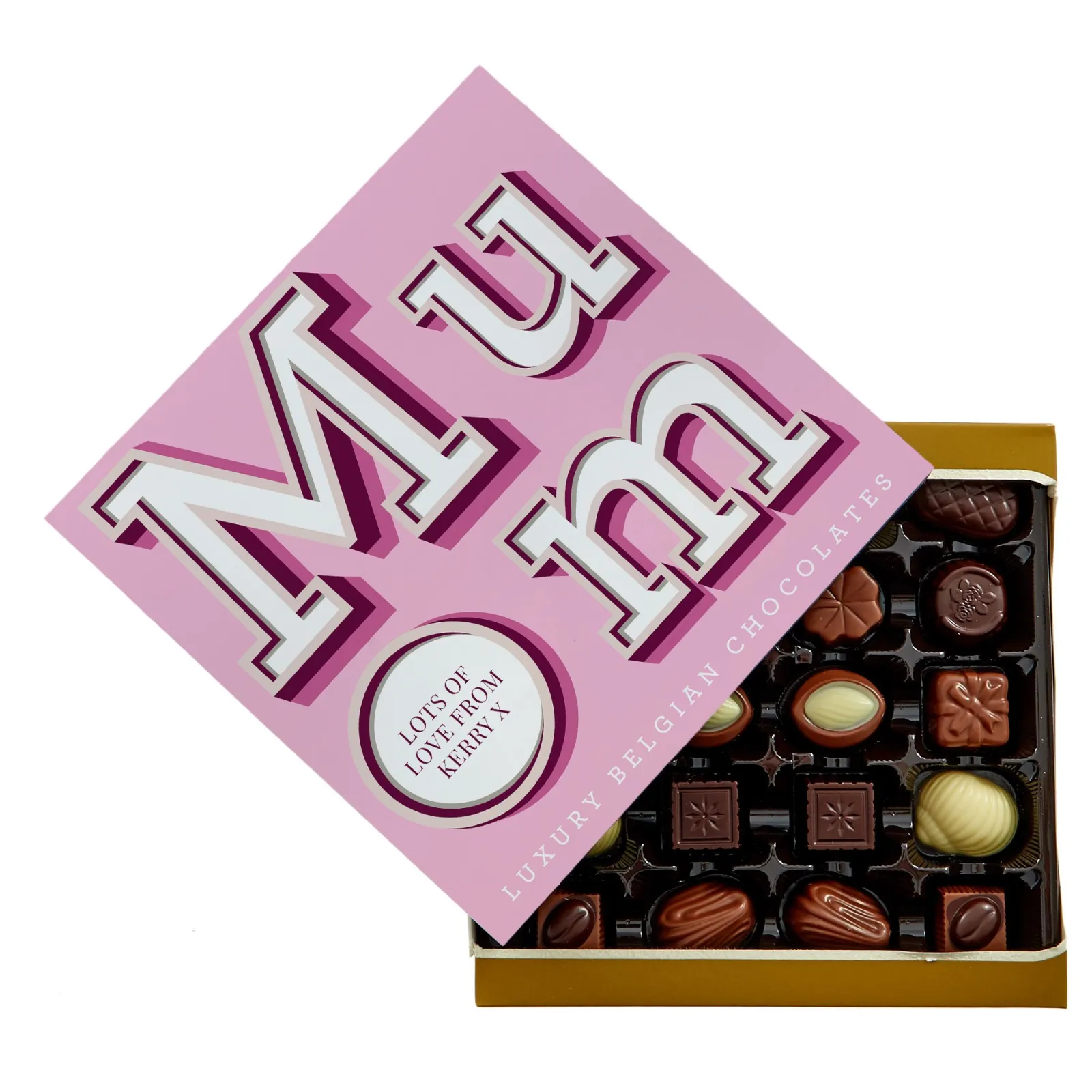 Sale Personalised Belgian Chocolates - Mum Pink & White Chocolate & Sweets|Christmas Gifts