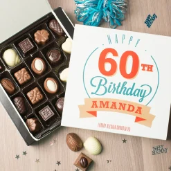 Best Personalised Belgian Chocolates - Happy 60th Birthday 60Th Birthday|Chocolate & Sweets