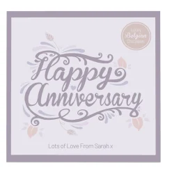 Card Factory Personalised Belgian Chocolates - Happy Anniversary Script