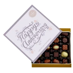 Card Factory Personalised Belgian Chocolates - Happy Anniversary Script