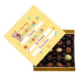 Card Factory Personalised Belgian Chocolates - Hugs Bear Superstar Teacher