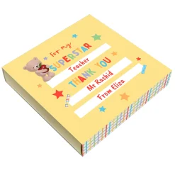 Card Factory Personalised Belgian Chocolates - Hugs Bear Superstar Teacher