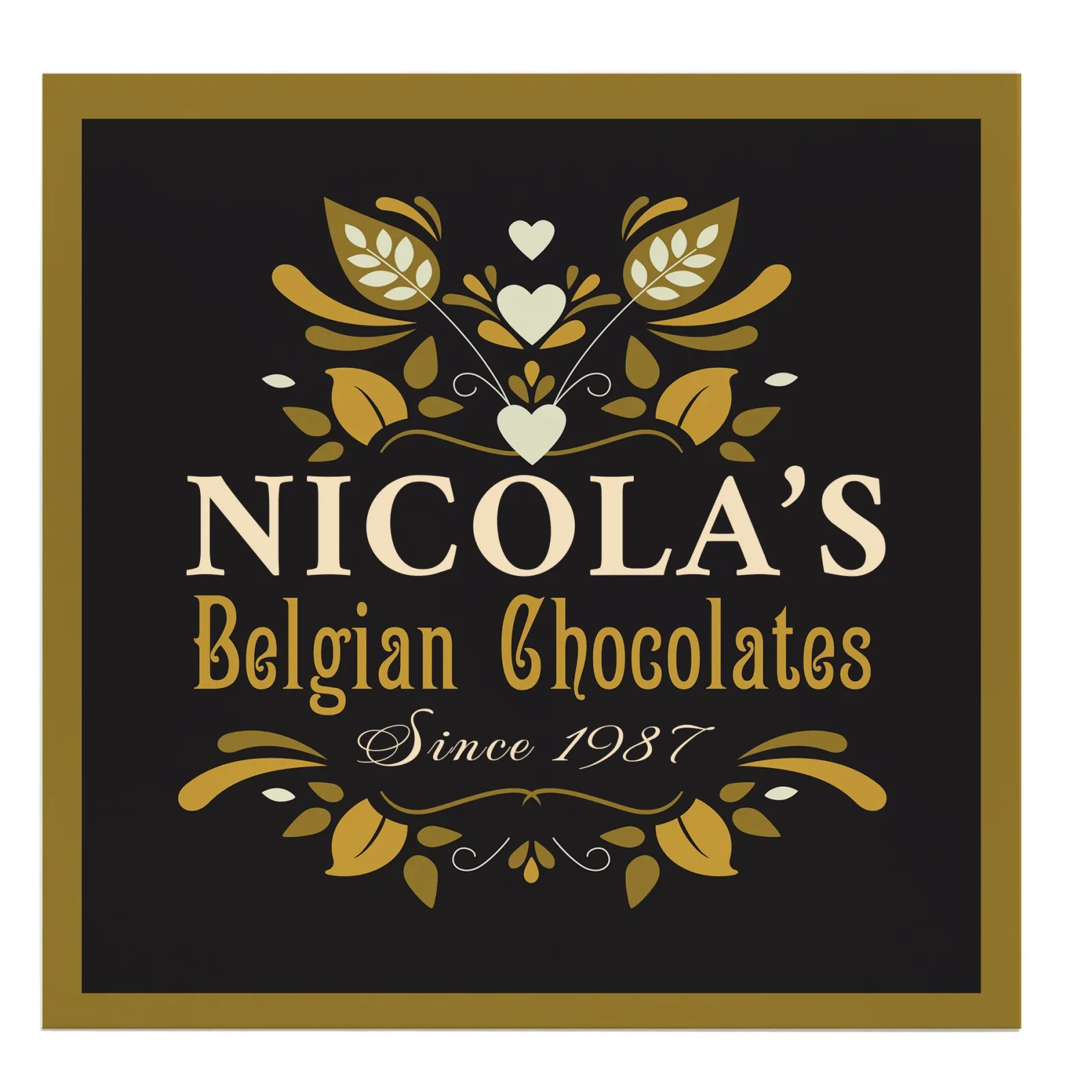 Discount Personalised Belgian Chocolates - Black & Gold Chocolate & Sweets|Christmas Gifts