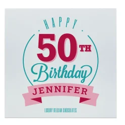 Personalised Belgian Chocolates - Happy 50th Birthday 50Th Birthday|Chocolate & Sweets