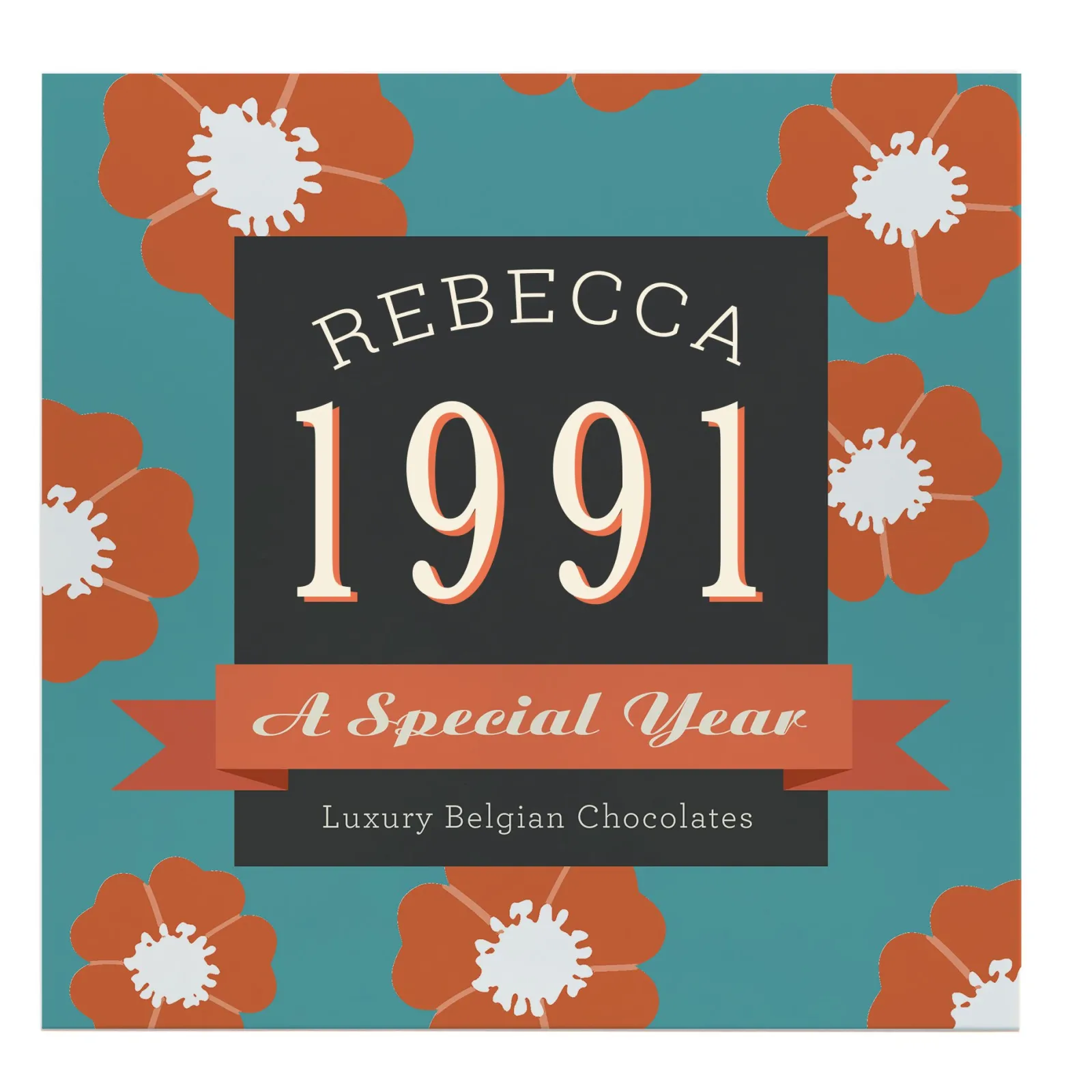 Card Factory Personalised Belgian Chocolates - Special Year Flower