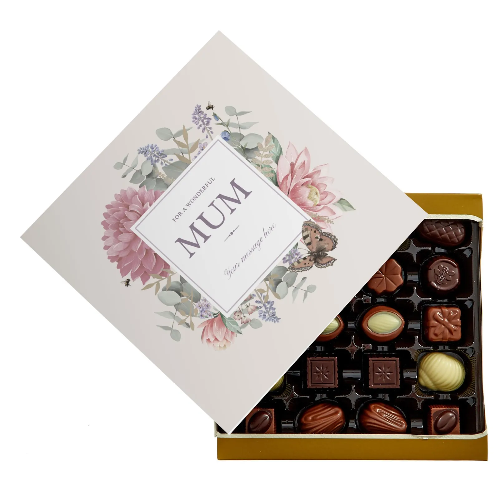 Card Factory Personalised Belgian Chocolates - Pastel Florals