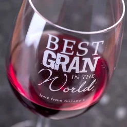 Card Factory Personalised Best Gran In The World Wine Glass