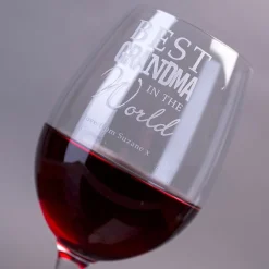 Outlet Personalised Best Grandma In The World Wine Glass Personalised Glasses|Glassware