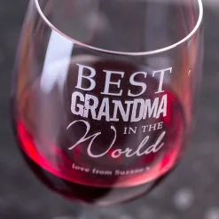 Outlet Personalised Best Grandma In The World Wine Glass Personalised Glasses|Glassware