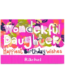 Online Personalised Bev Hopwood Birthday Card - Wonderful Daughter For Daughter|Daughter
