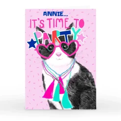 Card Factory Personalised Bev Hopwood Birthday Card - It's Time To Party