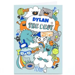 Kids Card Factory Personalised Bev Hopwood Birthday Card - Crazy Characters