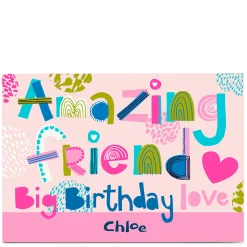 Clearance Personalised Bev Hopwood Birthday Card - Amazing Friend For Friend|Female Friend