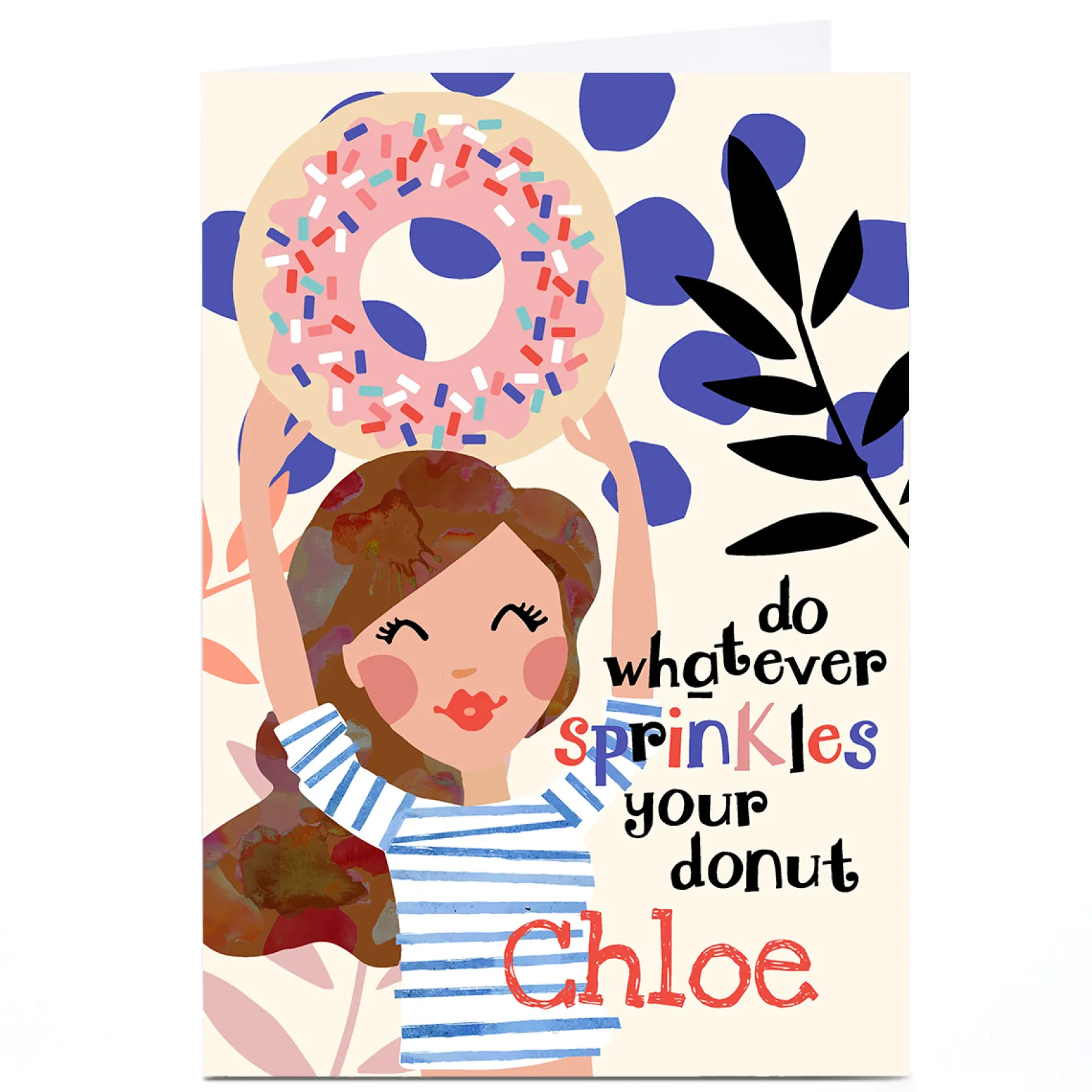 Card Factory Personalised Bev Hopwood Card - Sprinkles Your Donut