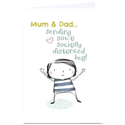 Online Personalised Bev Hopwood Card - Socially Distanced Hug Any Occasion|Just To Say